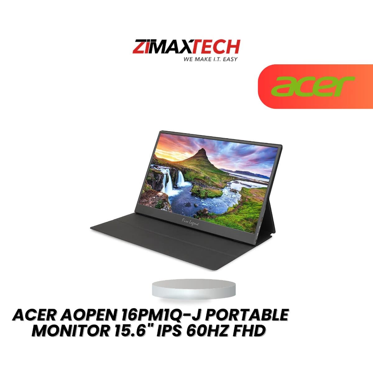 ACER AOPEN 16PM1Q-J 15.6-INCH PORTABLE IPS MONITOR WITH FULL HD 60HZ DISPLAY, BUILT-IN SPEAKERS, MINI HDMI, USB TYPE-C, AND 3 YEARS WARRANTY