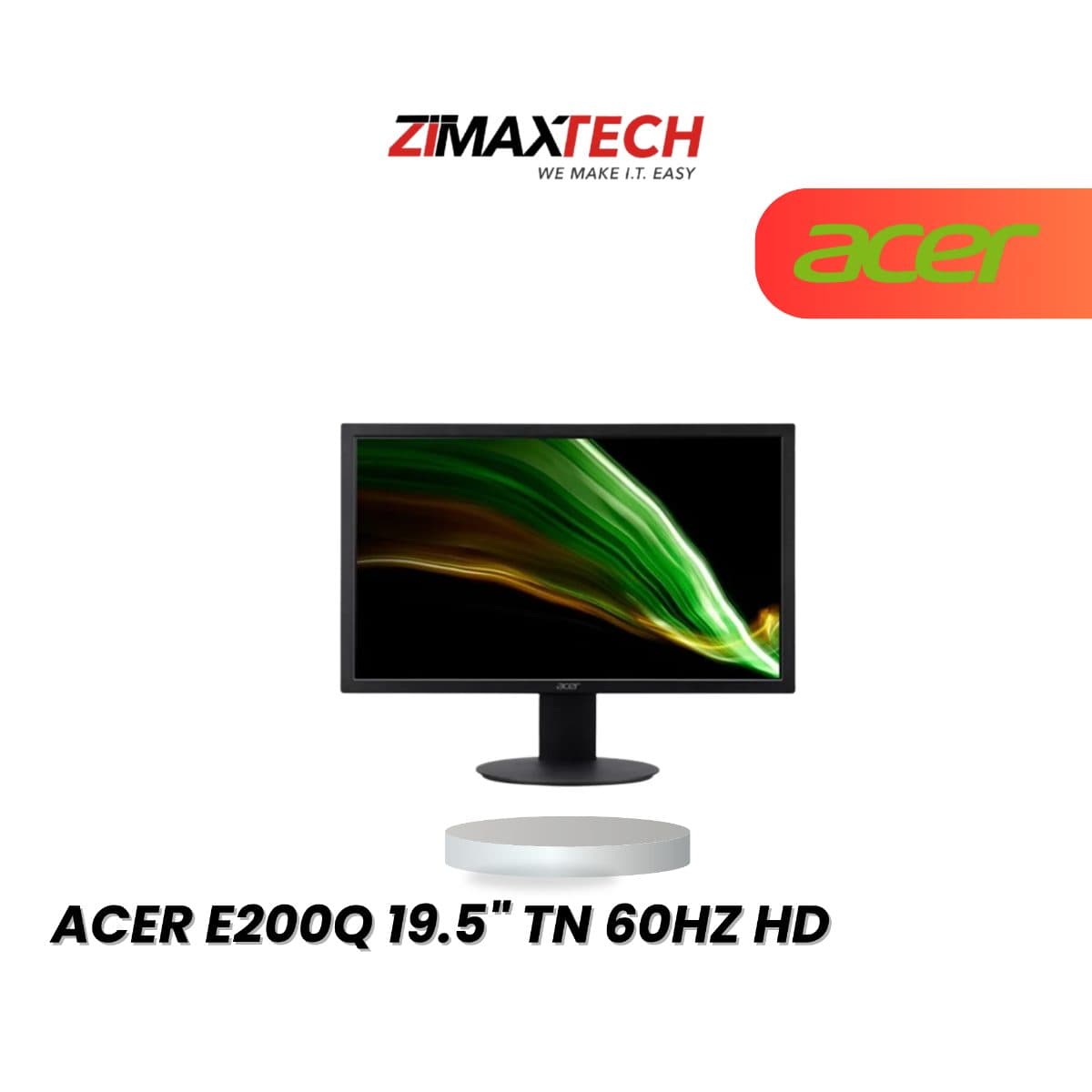 ACER E200Q 19.5" TN HD MONITOR WITH HDMI, VGA, AND 3 YEARS WARRANTY
