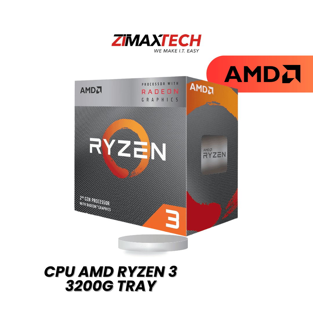 AMD RYZEN 3 3200G (AM4) — 4C/4T, 3.6GHZ (UP TO 4.0GHZ), 4MB L3 CACHE, VEGA 8 GRAPHICS, STOCK COOLER, 3Y WARRANTY, BUNDLE AC-AMD-AM4-BDLE.