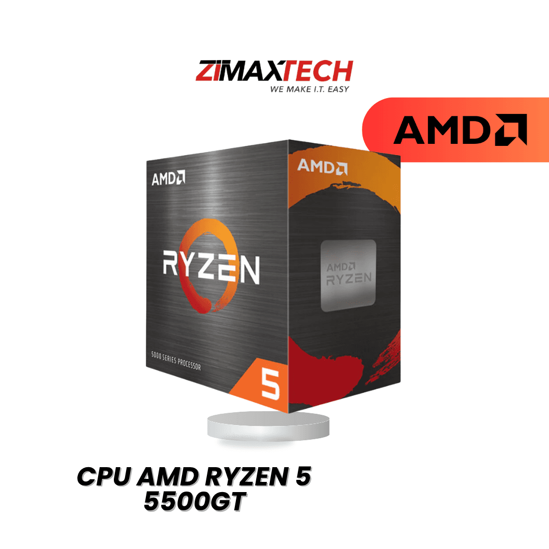 AMD RYZEN 5 5500GT (AM4) — 6C/12T, UP TO 4.4GHZ, 16MB L3 CACHE, VEGA 7 GRAPHICS, STOCK COOLER, 3Y WARRANTY.