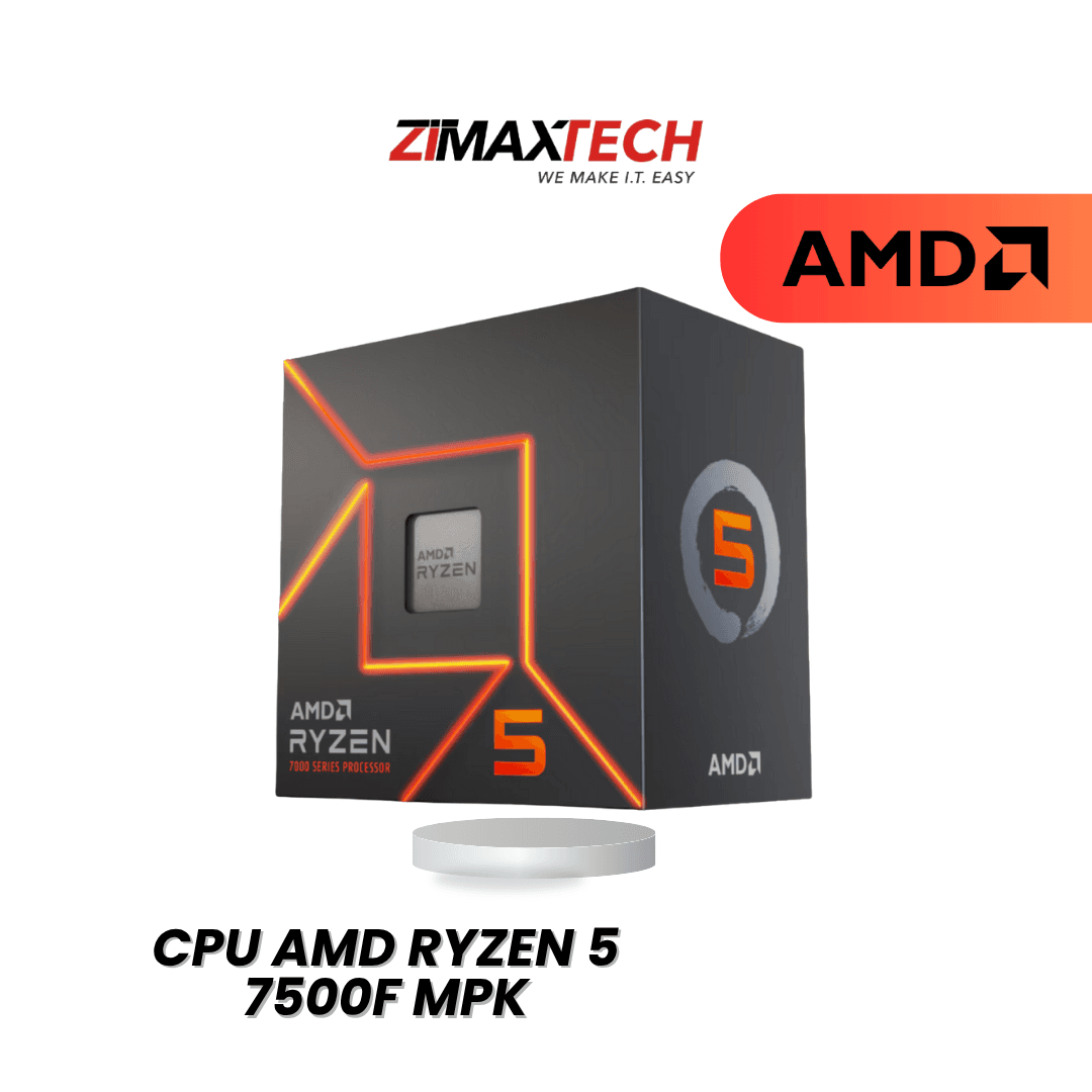 AMD RYZEN 5 7500F (AM5) — 6C/12T, UP TO 5.0GHZ BOOST, 32MB L3 CACHE, NO GRAPHICS, WRAITH STEALTH COOLER, 3Y WARRANTY.