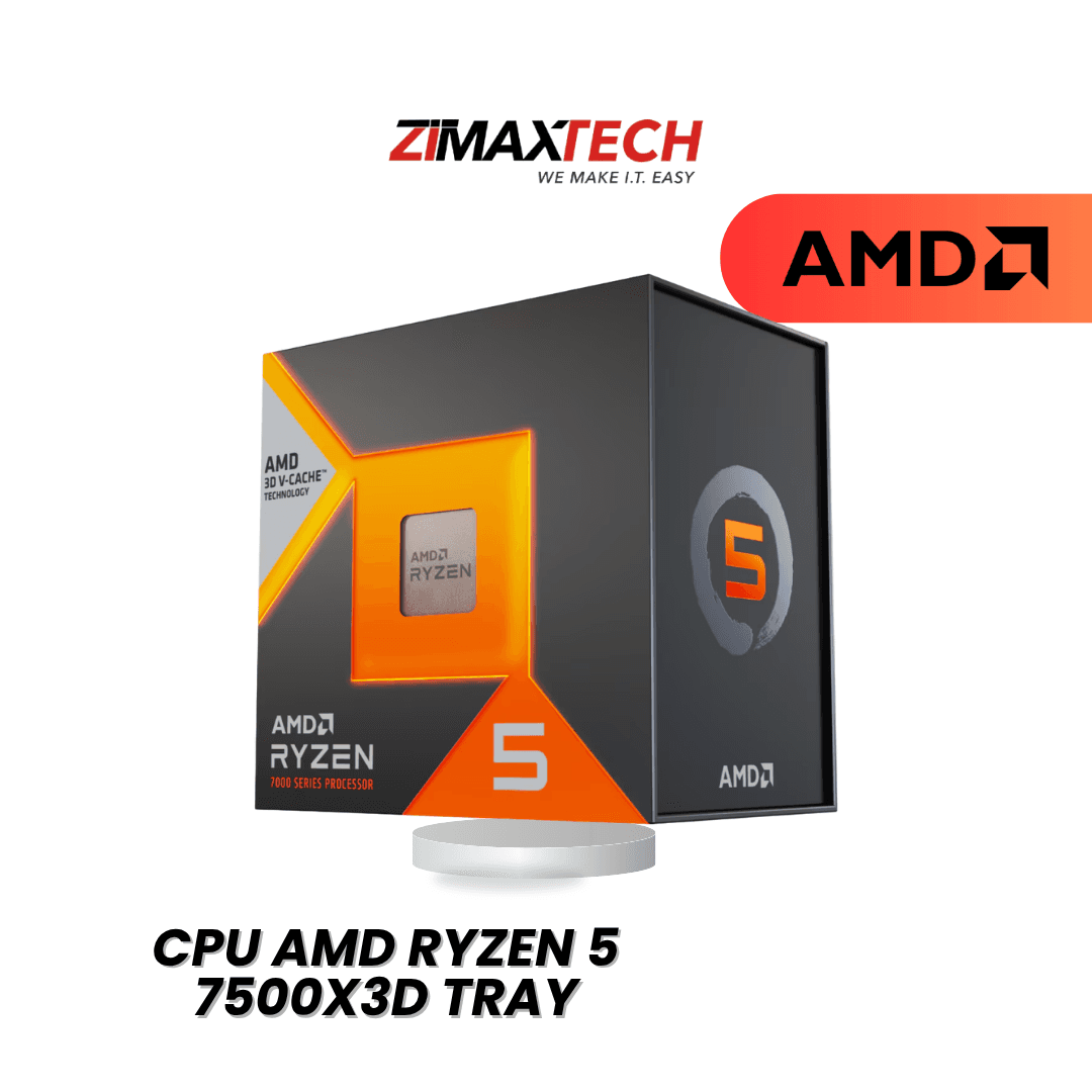 AMD RYZEN 5 7500X3D (AM5) — 6C/12T, UP TO 4.5GHZ, 96MB L3 CACHE, NO GRAPHICS, NO COOLER, 3Y WARRANTY.