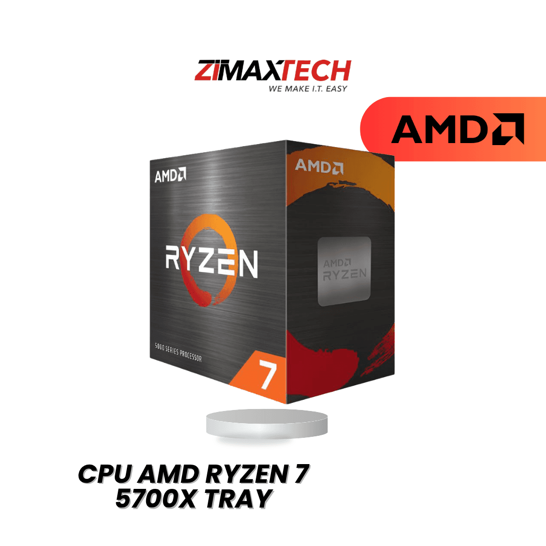 AMD RYZEN 7 5700X (AM4) — 8C/16T, UP TO 4.6GHZ, 32MB L3 CACHE, NO GRAPHICS, NO COOLER, 3Y WARRANTY.