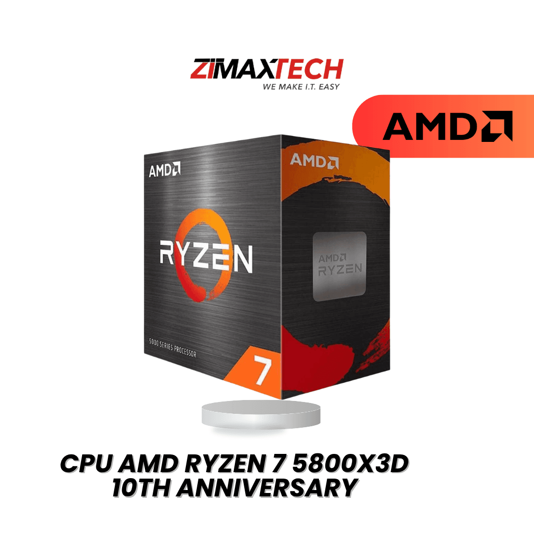 AMD RYZEN 7 5800X3D 10TH ANNIVERSARY (AM4) — 8C/16T, UP TO 4.5GHZ, 96MB L3 CACHE, NO GRAPHICS, NO COOLER, CARBICE ICE PAD THERMAL SHEET, 3Y WARRANTY.