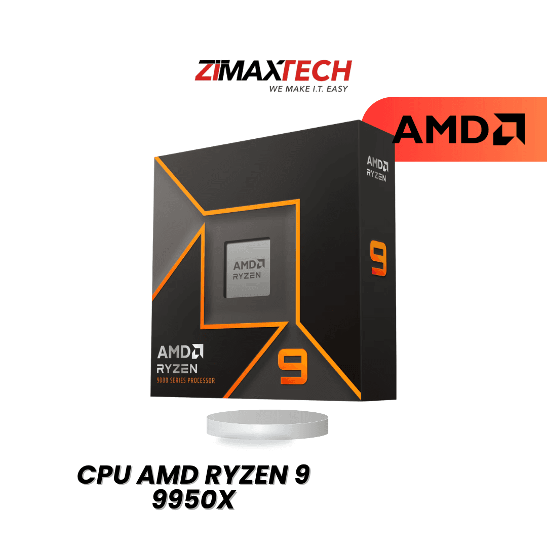 AMD RYZEN 9 9950X (AM5) — 16C/32T, UP TO 5.7GHZ, 64MB L3 CACHE, RADEON GRAPHICS, NO COOLER, 3Y WARRANTY.
