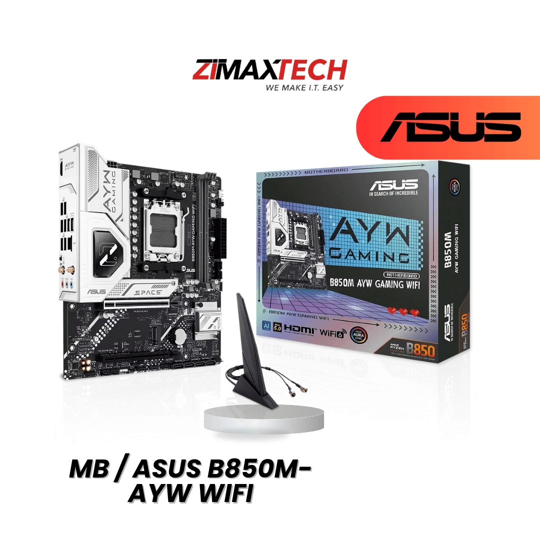 ASUS B850M-AYW WIFI MATX MOTHERBOARD WITH AM5, DDR5, DUAL M.2, DUAL PCIE X16, ARGB GEN2, AND 3+1 YEARS WARRANTY (ONLINE REGISTRATION)