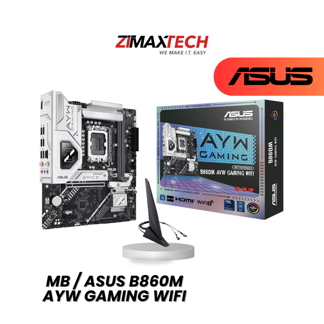 ASUS B860M AYW GAMING WIFI MATX MOTHERBOARD WITH LGA1851, DDR5, DUAL M.2, ARGB GEN2, AND 3+1 YEARS WARRANTY (ONLINE REGISTRATION)