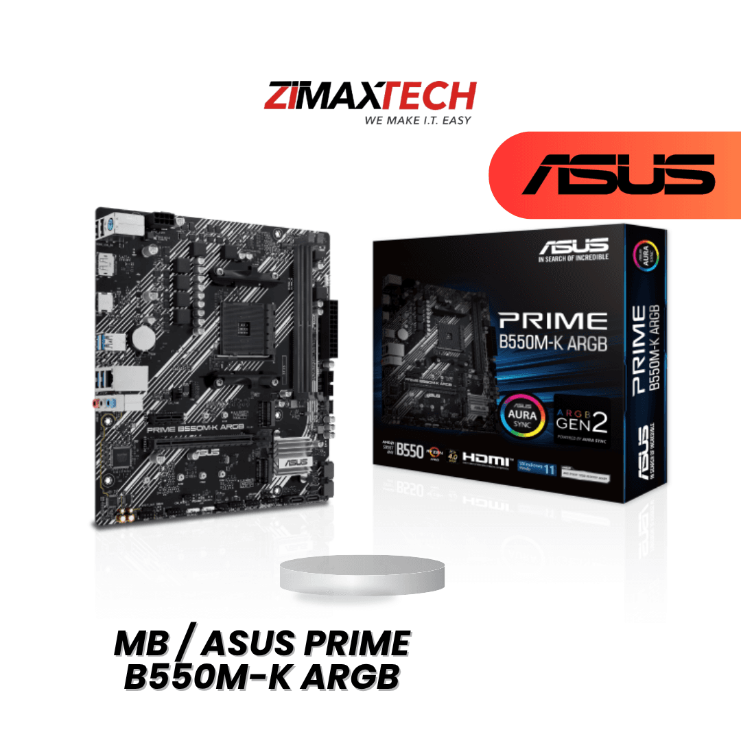 ASUS PRIME B550M-K ARGB MATX MOTHERBOARD WITH AM4, DDR4, DUAL M.2, PCIE X16, ARGB GEN2, AND 3+1 YEARS WARRANTY (ONLINE REGISTRATION)