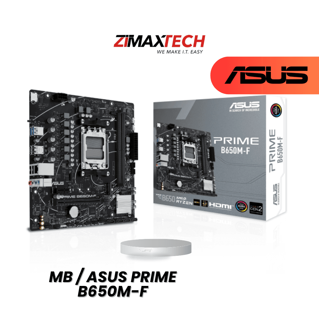 ASUS PRIME B650M-F MATX MOTHERBOARD WITH AM5, DDR5, M.2, PCIE X16, ARGB GEN2, AND 3+1 YEARS WARRANTY (ONLINE REGISTRATION)