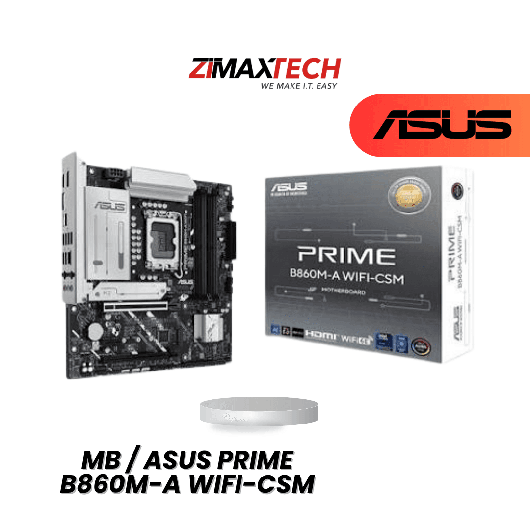 ASUS PRIME B860M-A WIFI-CSM MATX MOTHERBOARD WITH LGA1851, DDR5, DUAL M.2, DUAL PCIE X16, ARGB GEN2, AND 3+1 YEARS WARRANTY (ONLINE REGISTRATION)