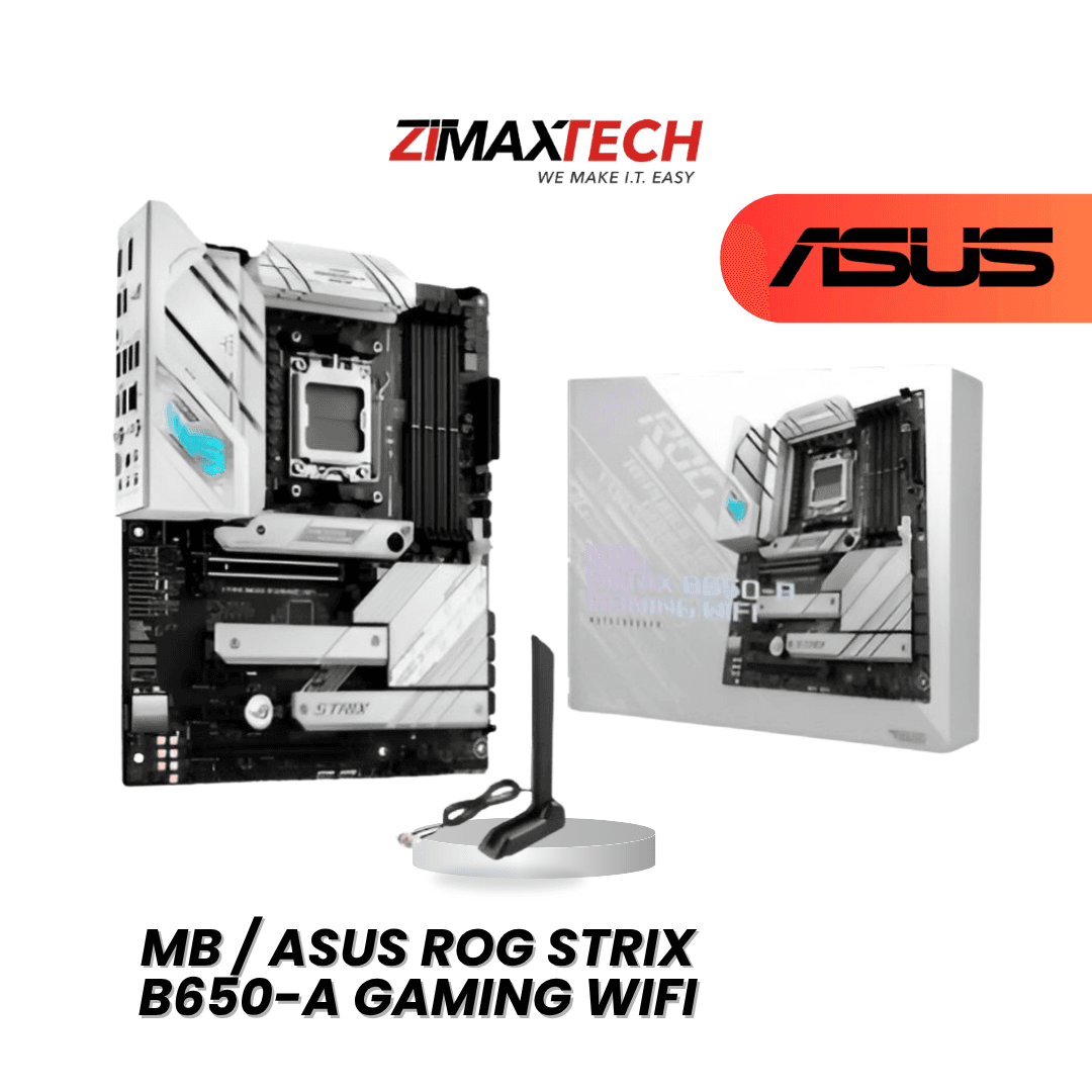 ASUS ROG STRIX B650-A GAMING WIFI ATX MOTHERBOARD WITH AM5, DDR5, 3 M.2, DUAL PCIE X16, RGB, ARGB, AND 3 YEARS WARRANTY.