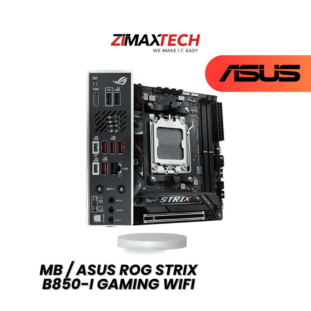 ASUS ROG STRIX B850-I GAMING WIFI ITX MOTHERBOARD WITH AM5, DDR5, DUAL M.2, PCIE X16, ARGB GEN2, AND 3 YEARS WARRANTY