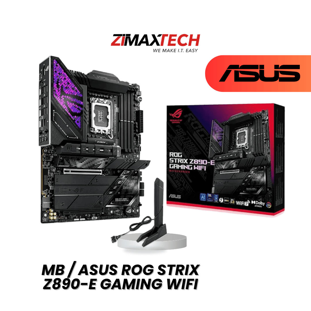 ASUS ROG STRIX Z890-E GAMING WIFI ATX MOTHERBOARD WITH LGA1851, DDR5, 7 M.2, DUAL PCIE X16, ARGB GEN2, AND 3+1 YEARS WARRANTY (ONLINE REGISTRATION)