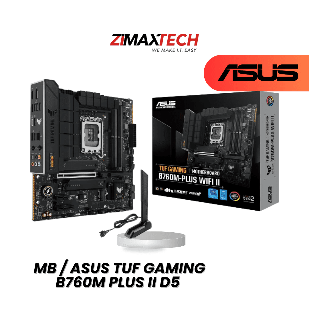 ASUS TUF GAMING B760M-PLUS II D5 MATX MOTHERBOARD WITH LGA1700, DDR5, 3 M.2, PCIE X16, RGB, ARGB, AND 3+1 YEARS WARRANTY (ONLINE REGISTRATION)