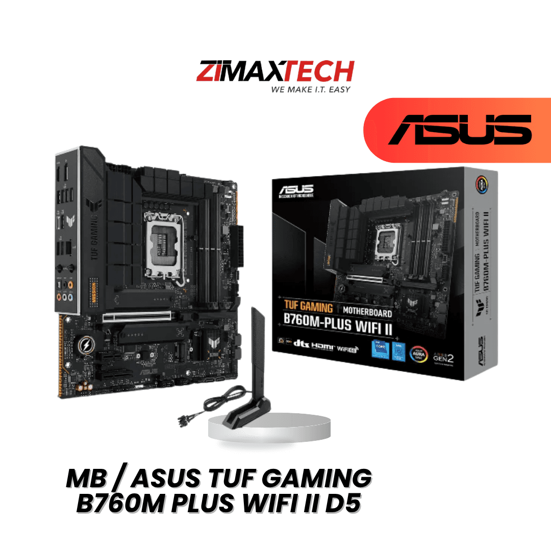 ASUS TUF GAMING B760M-PLUS WIFI II D5 MATX MOTHERBOARD WITH LGA1700, DDR5, 3 M.2, PCIE X16, RGB, ARGB, AND 3+1 YEARS WARRANTY (ONLINE REGISTRATION)