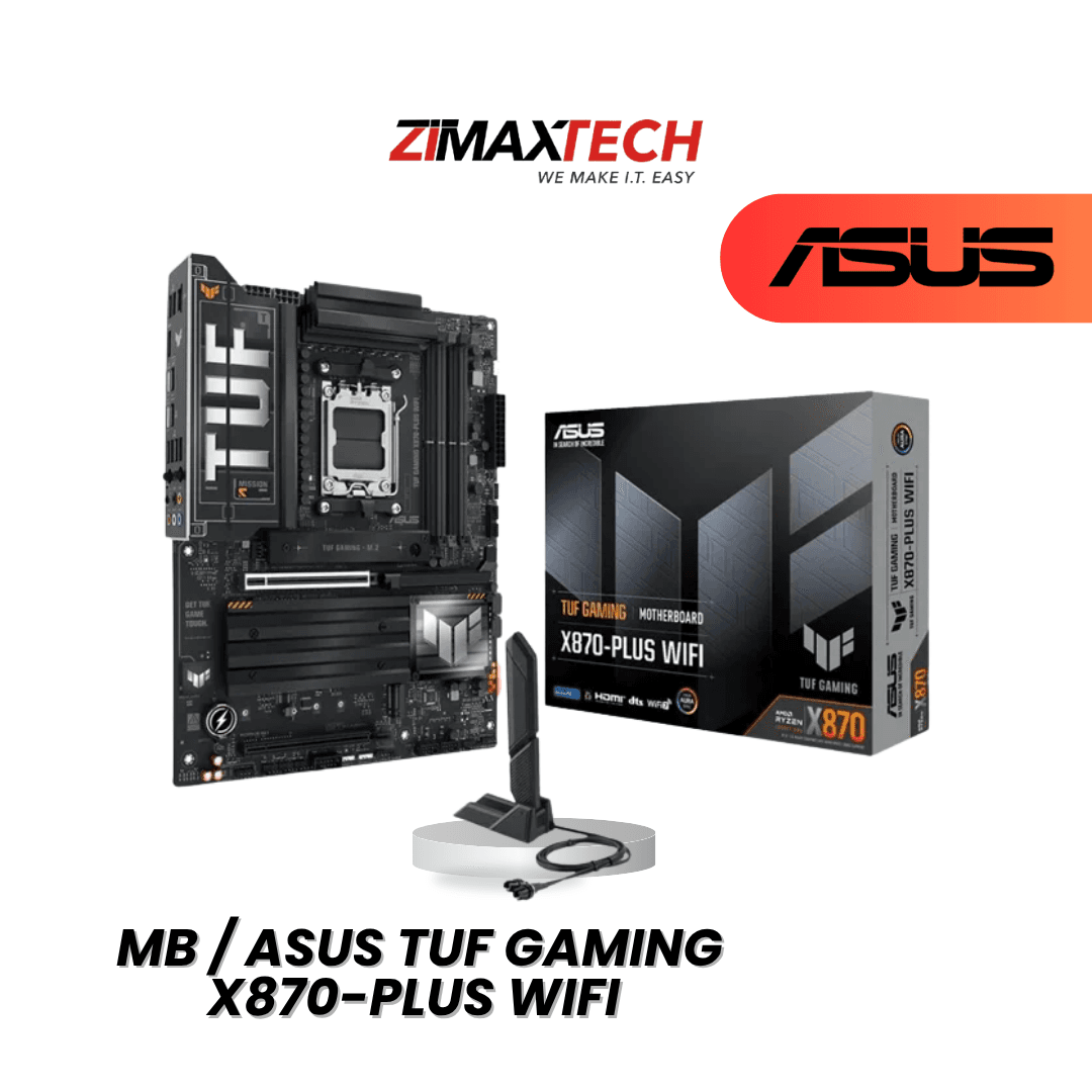 ASUS TUF GAMING X870-PLUS WIFI ATX MOTHERBOARD WITH AM5, DDR5, 4 M.2, DUAL PCIE X16, ARGB, AND 3 YEARS WARRANTY