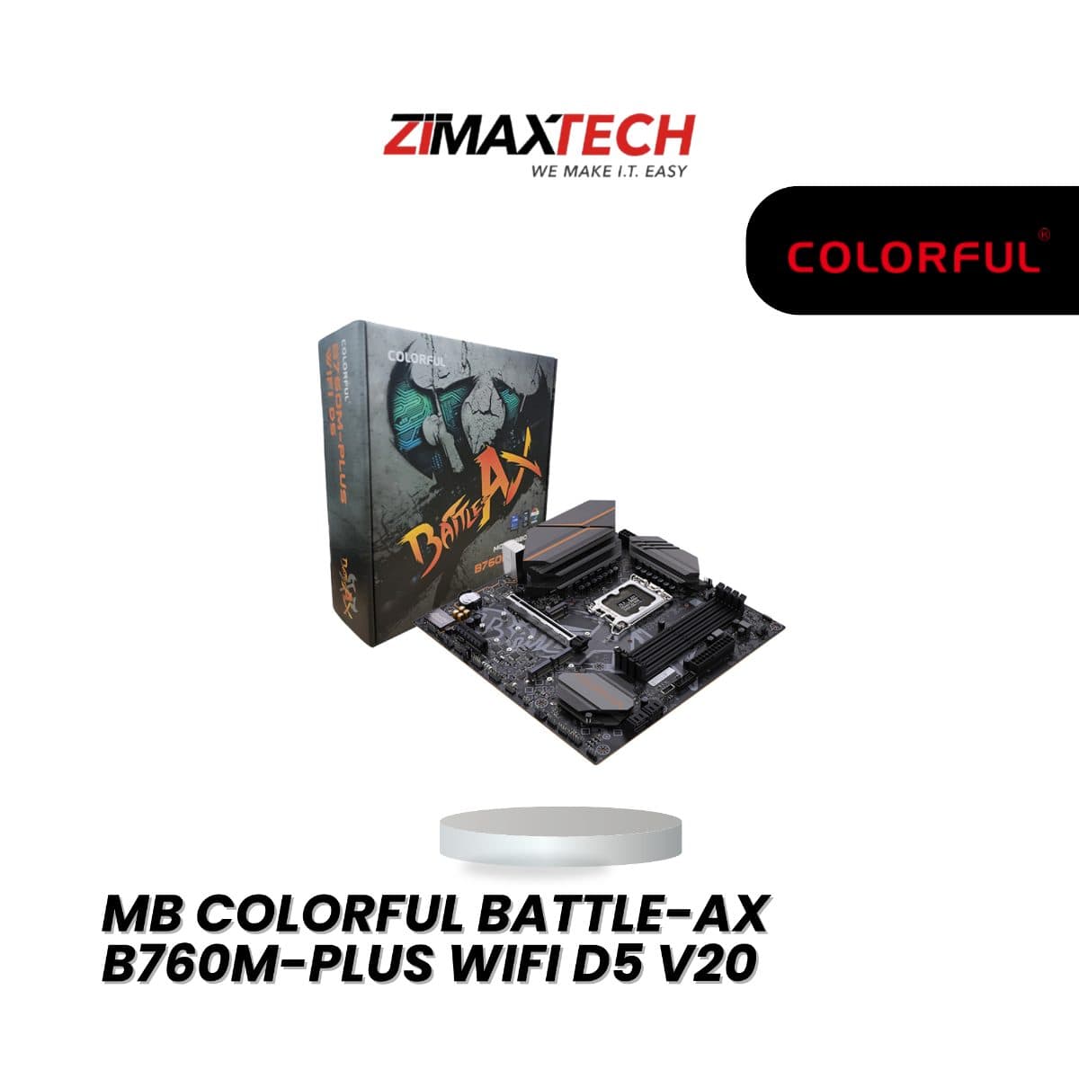 COLORFUL BATTLE-AX B760M-PLUS WIFI D5 V20 LGA1700 MATX MOTHERBOARD WITH DDR5, WIFI, 3 M.2 SLOTS, AND 3 YEARS WARRANTY