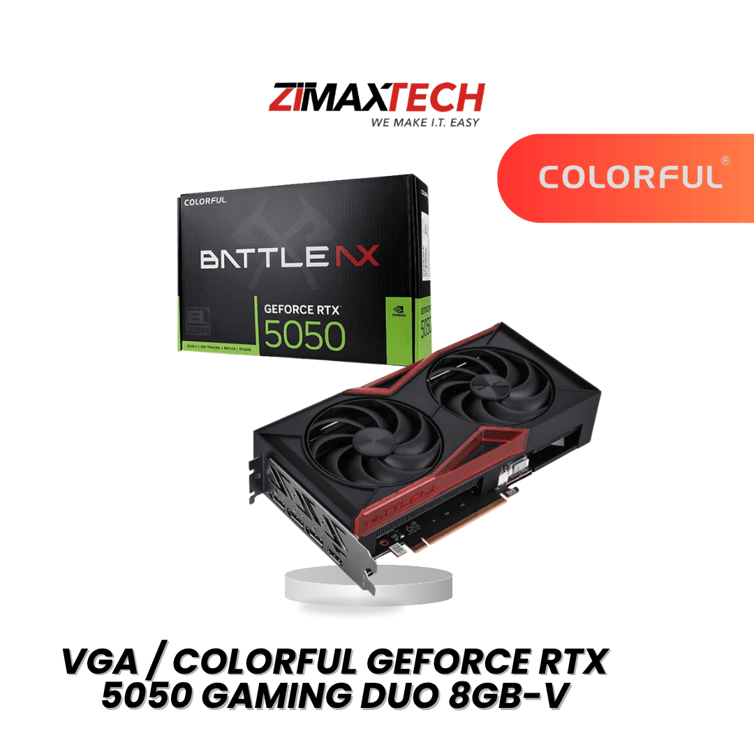 COLORFUL GEFORCE RTX 5050 GAMING DUO 8GB-V WITH 8GB GDDR6, 2497MHZ BOOST, AND 3 YEARS WARRANTY