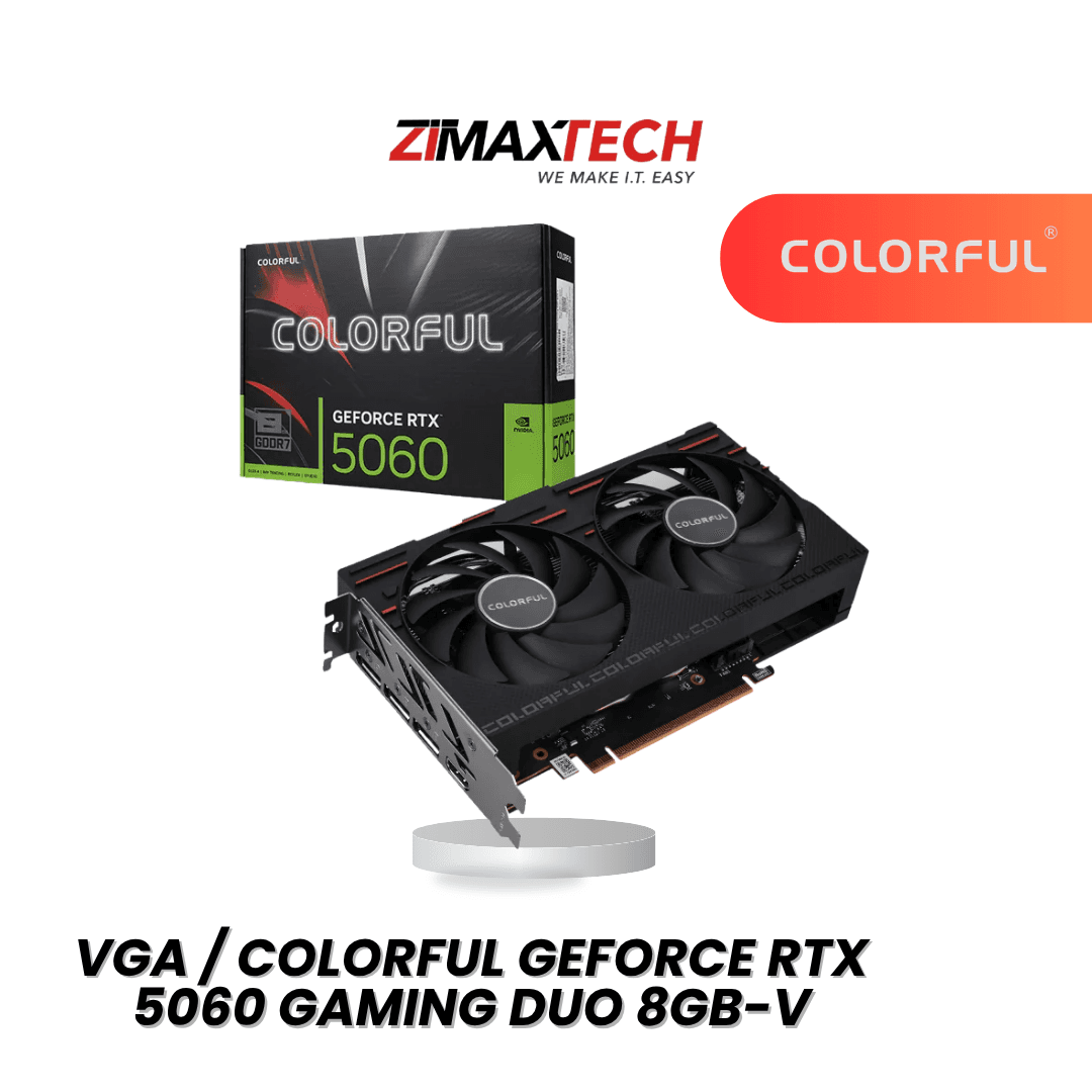 COLORFUL GEFORCE RTX 5060 GAMING DUO 8GB-V WITH 8GB GDDR7, 2497MHZ BOOST, AND 3 YEARS WARRANTY