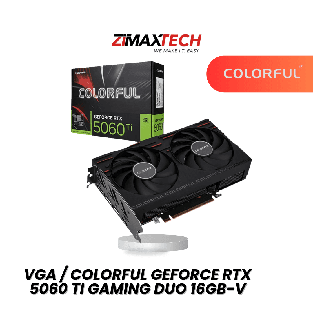 COLORFUL GEFORCE RTX 5060 TI GAMING DUO 16GB-V WITH 16GB GDDR7, 2572MHZ BOOST, AND 3 YEARS WARRANTY