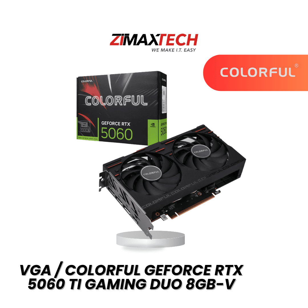 COLORFUL GEFORCE RTX 5060 TI GAMING DUO 8GB-V WITH 8GB GDDR7, 2572MHZ BOOST, AND 3 YEARS WARRANTY