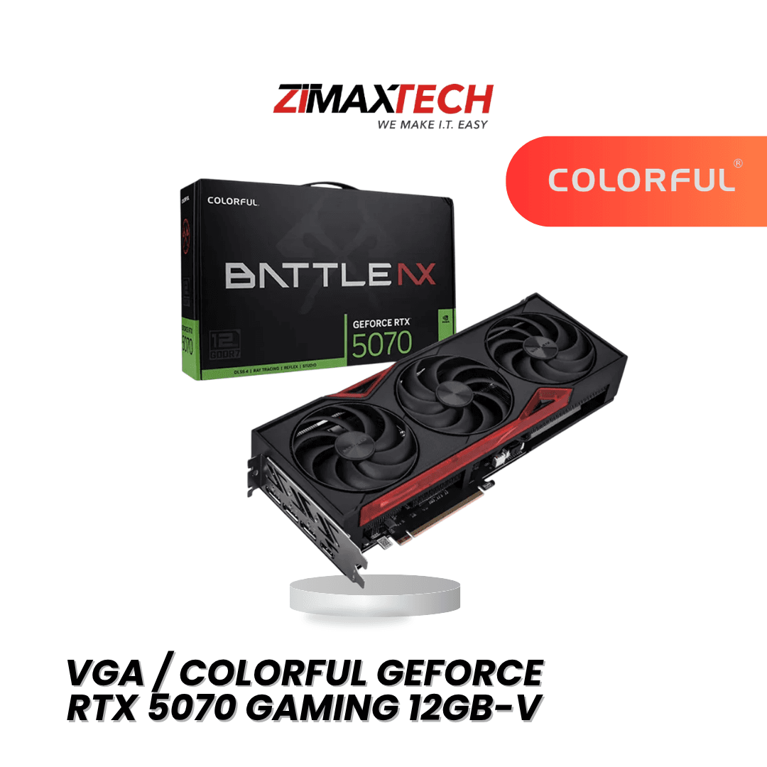 COLORFUL GEFORCE RTX 5070 GAMING 12GB-V WITH 12GB GDDR7, 2512MHZ BOOST, AND 3 YEARS WARRANTY