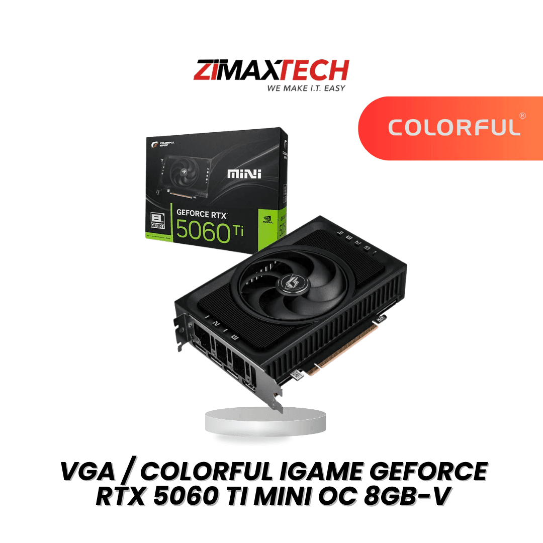 COLORFUL IGAME GEFORCE RTX 5060 TI MINI OC 8GB-V WITH 8GB GDDR7, 128-BIT, 4608 CUDA CORES, UP TO 2632MHZ BOOST CLOCK, AND 3 YEARS WARRANTY
