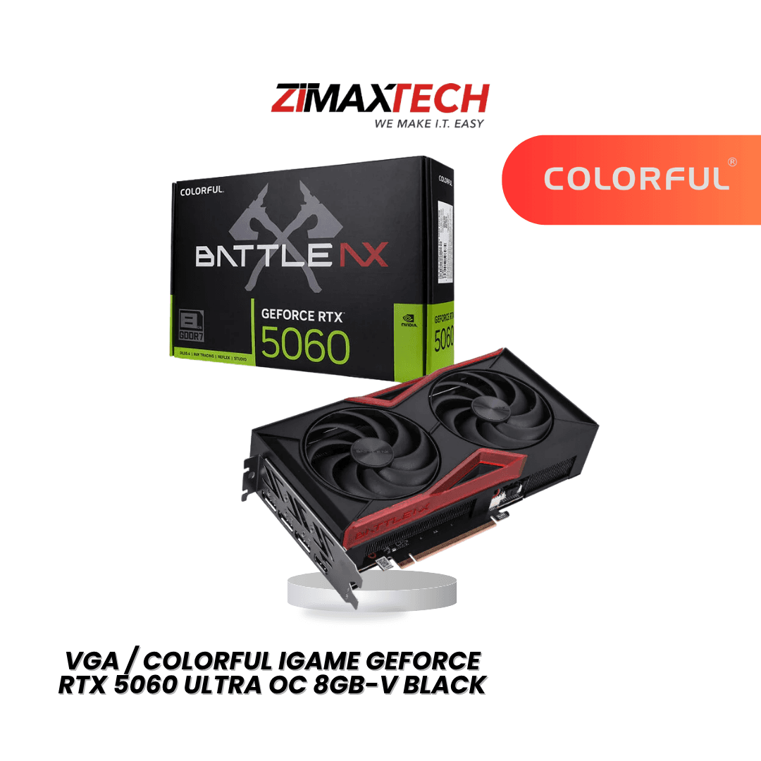 COLORFUL IGAME RTX 5060 ULTRA OC 8GB-V (BLACK) WITH 8GB GDDR7, 2580MHZ BOOST, AND 3 YEARS WARRANTY