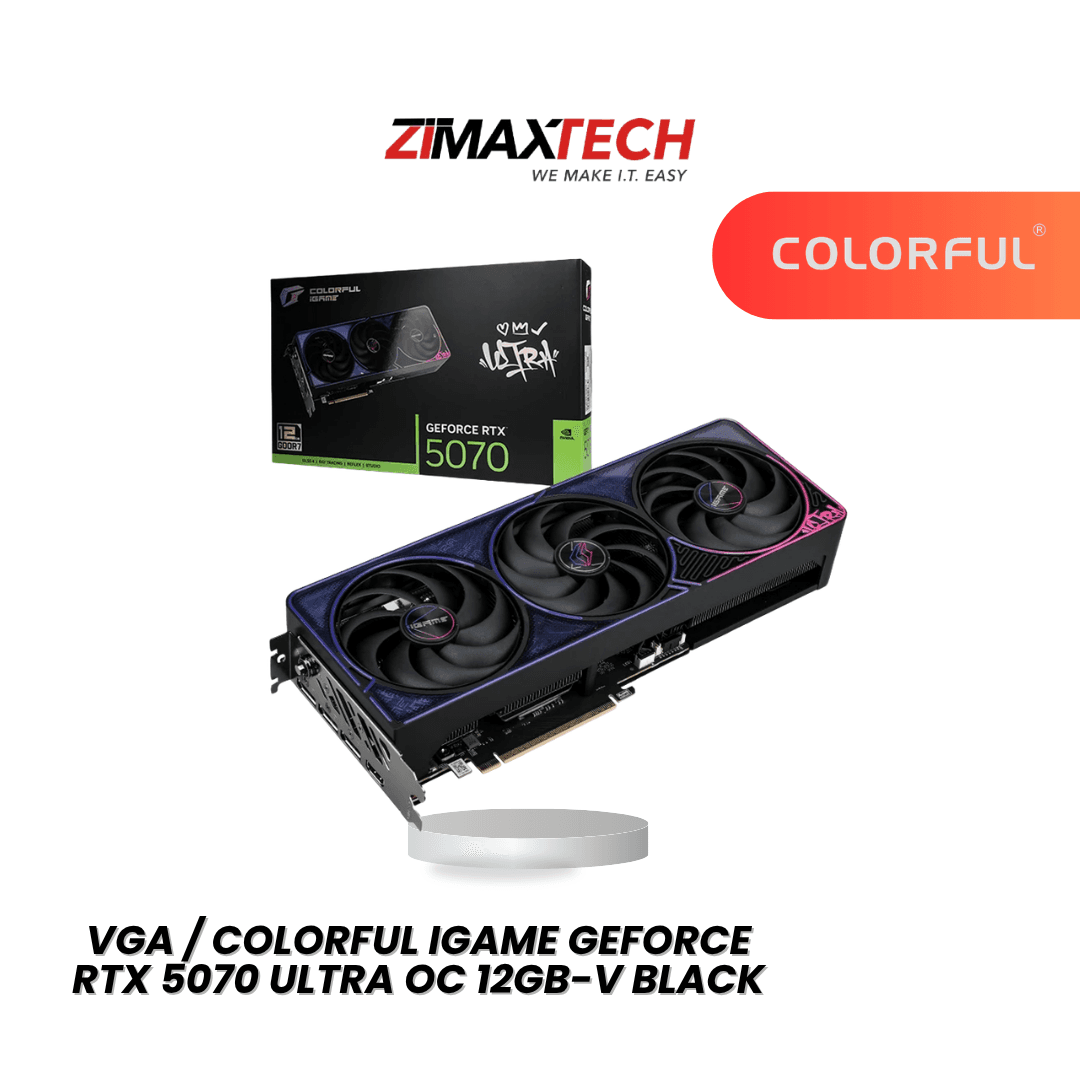 COLORFUL IGAME RTX 5070 ULTRA OC 12GB-V (BLACK) WITH 12GB GDDR7, 2557MHZ BOOST, AND 3 YEARS WARRANTY