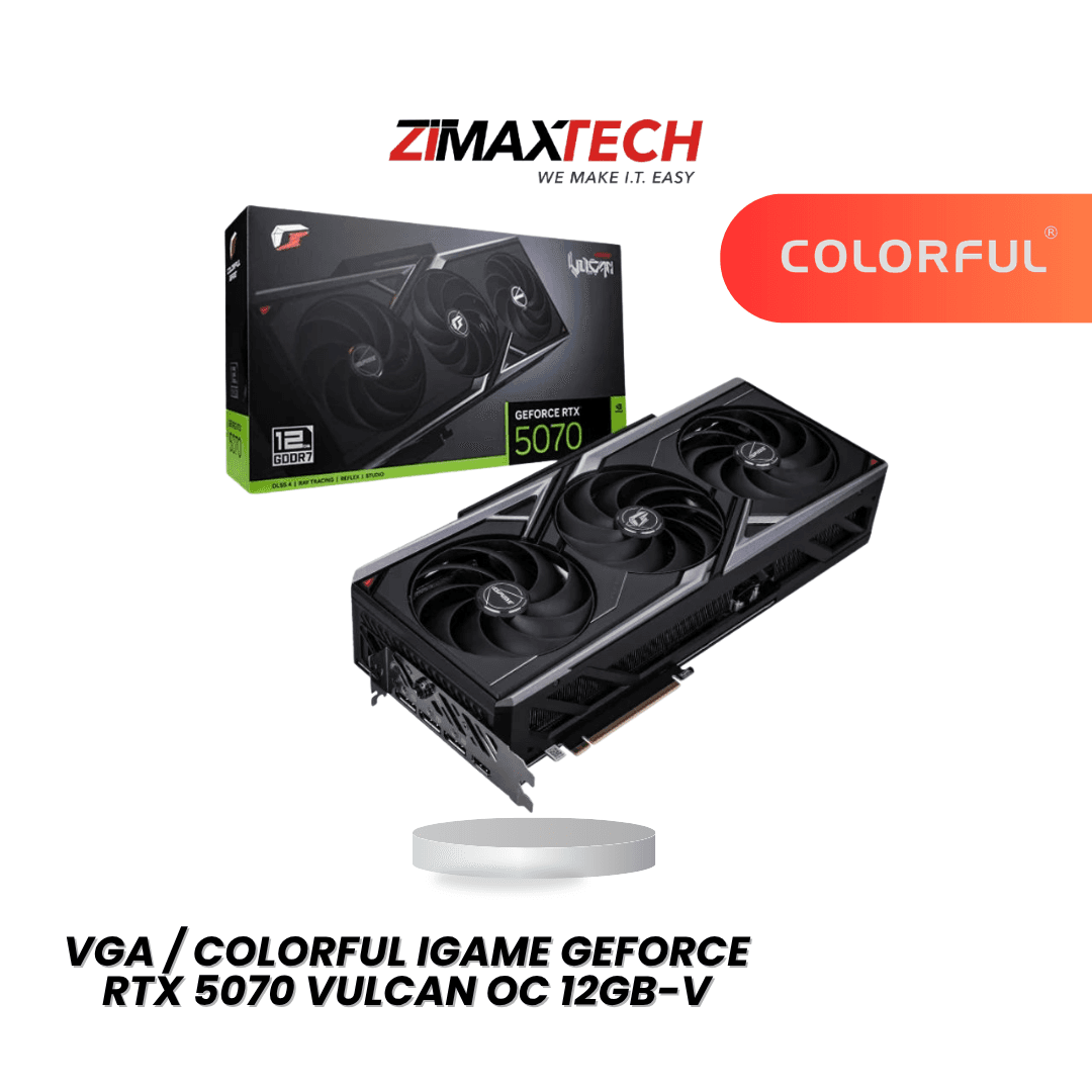 COLORFUL IGAME RTX 5070 VULCAN OC 12GB-V WITH 12GB GDDR7, 2587MHZ BOOST, AND 3 YEARS WARRANTY