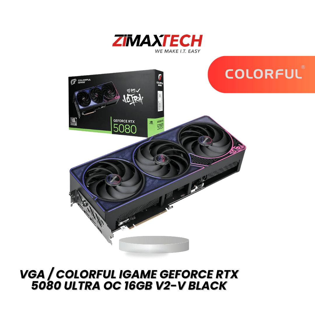 COLORFUL IGAME RTX 5080 ULTRA OC 16GB V2-V (BLACK) WITH 16GB GDDR7, 2655MHZ BOOST, AND 3 YEARS WARRANTY