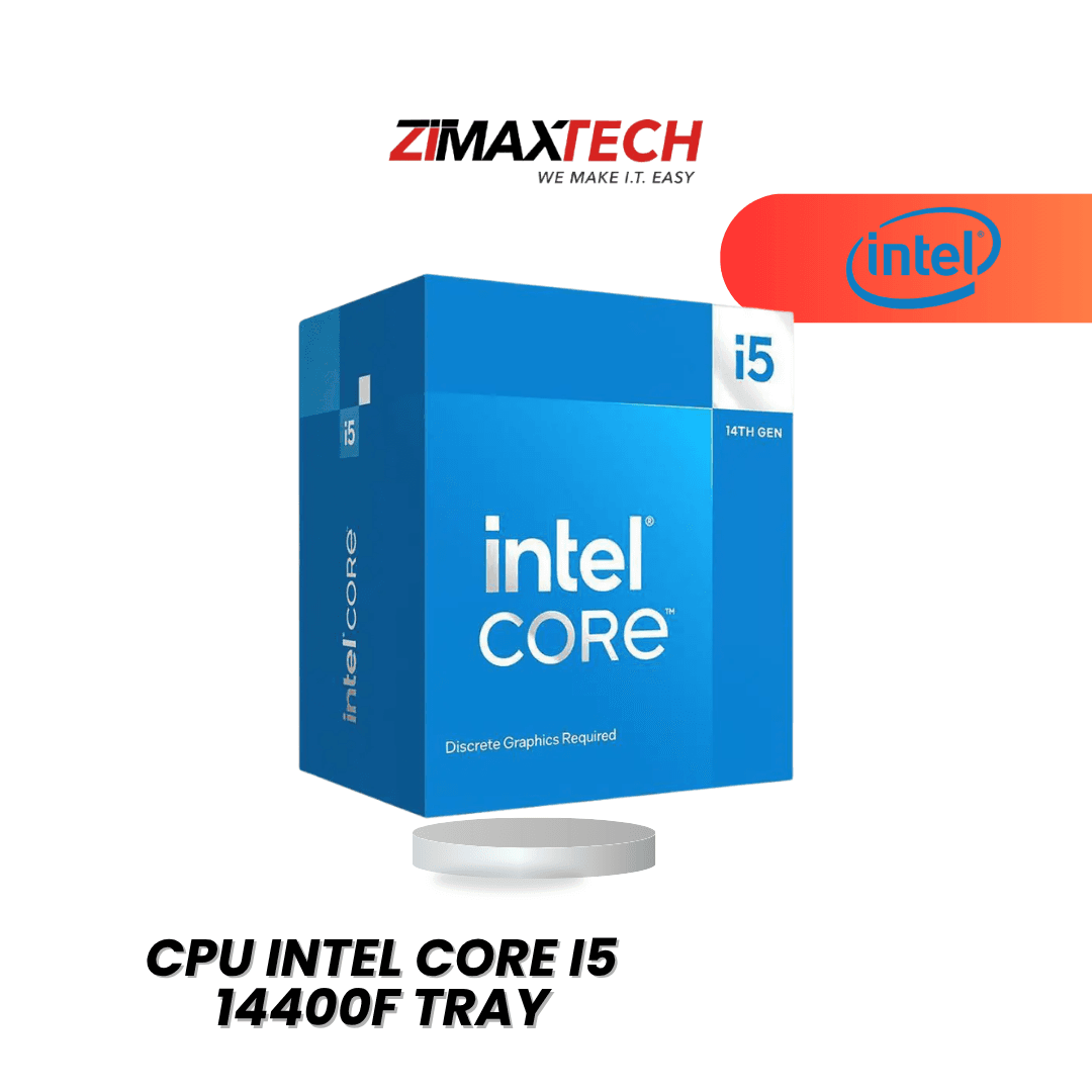 INTEL CORE I5-14400F: 10 CORES (6P+4E), 16 THREADS, UP TO 4.7GHZ, 20MB CACHE, NO GRAPHICS, NO COOLER, 3-YEAR WARRANTY.