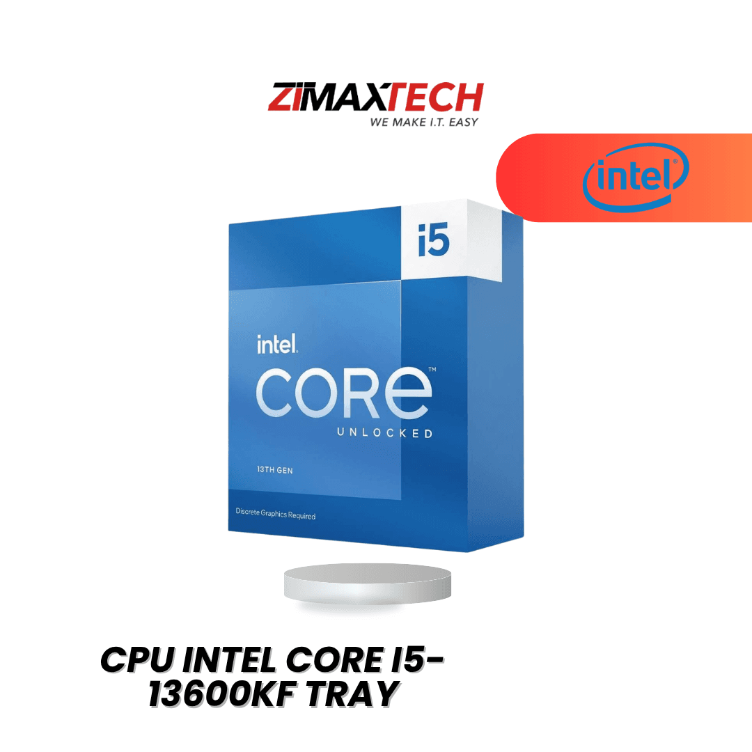 INTEL CORE I5-13600KF: 14 CORES (6P+8E), 20 THREADS, UP TO 5.1GHZ, 20MB CACHE, NO GRAPHICS, NO COOLER, 3-YEAR WARRANTY.