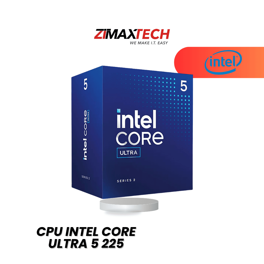 INTEL CORE ULTRA 5 225: 10 CORES (6P+4E), 10 THREADS, UP TO 4.9GHZ, 20MB CACHE, NPU 13 TOPS, INTEL GRAPHICS, COOLER INCLUDED, 3-YEAR WARRANTY.