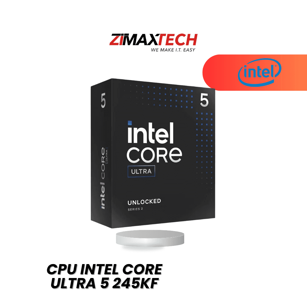 INTEL CORE ULTRA 5 245KF: 14 CORES (6P+8E), 14 THREADS, UP TO 5.2GHZ, 24MB CACHE, 13 TOPS NPU, NO GRAPHICS, NO COOLER, 3-YEAR WARRANTY.
