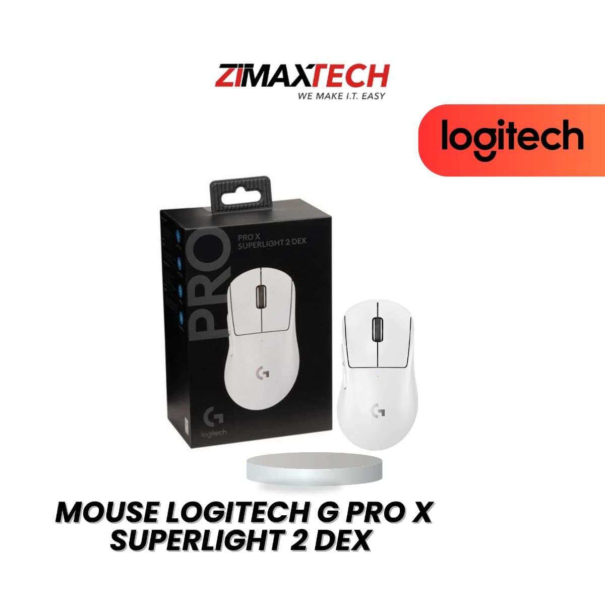 LOGITECH G PRO X SUPERLIGHT 2 DEX WIRELESS GAMING MOUSE WITH 44000 DPI, 95H BATTERY LIFE, WHITE, AND 2 YEARS WARRANTY