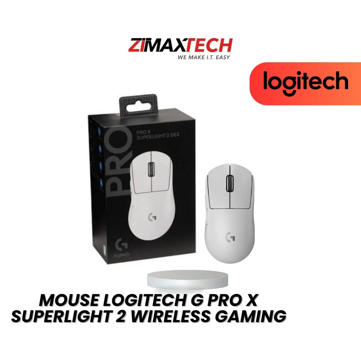 LOGITECH G PRO X SUPERLIGHT 2 WIRELESS GAMING MOUSE WITH 32000 DPI, 95H BATTERY LIFE, WHITE, AND 2 YEARS WARRANTY