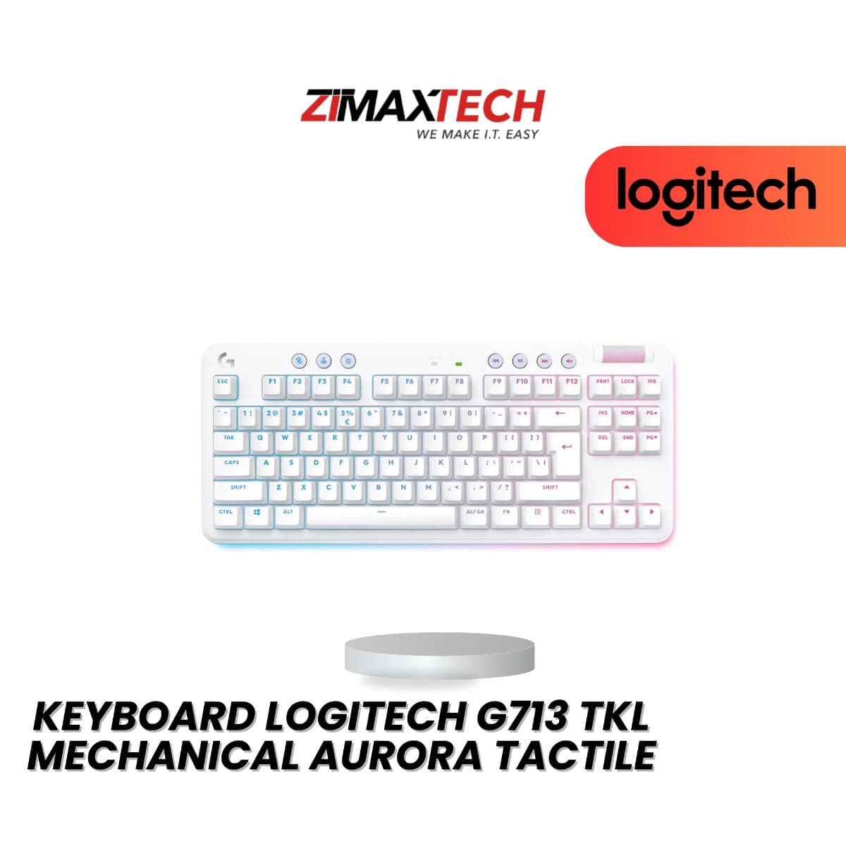 LOGITECH G713 TKL AURORA COLLECTION MECHANICAL KEYBOARD WITH TACTILE SWITCH, OFFWHITE, AND 2 YEARS WARRANTY