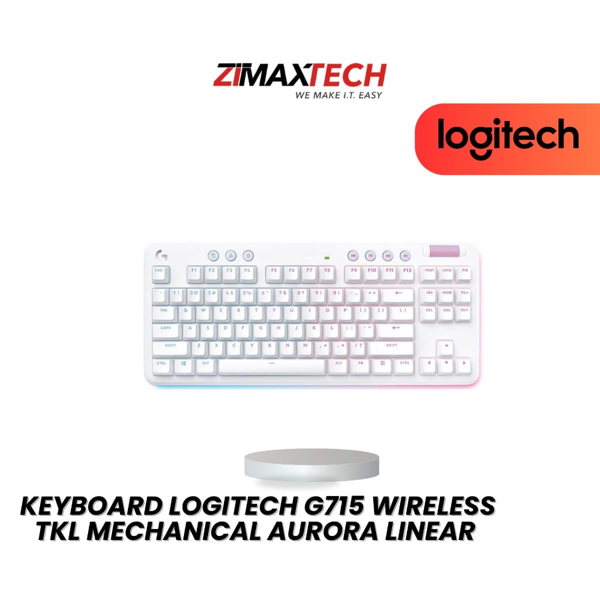 LOGITECH G715 TKL AURORA COLLECTION WIRELESS MECHANICAL KEYBOARD WITH LINEAR SWITCH, OFFWHITE, AND 2 YEARS WARRANTY