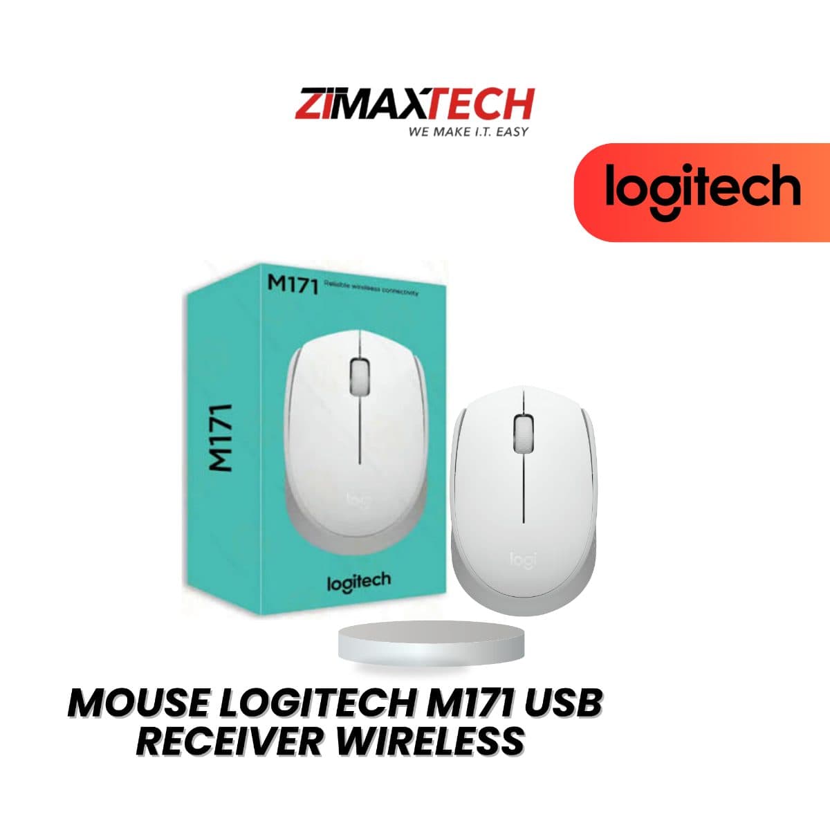 LOGITECH M171 WIRELESS MOUSE WITH USB RECEIVER, OFF WHITE, AND 1 YEAR WARRANTY