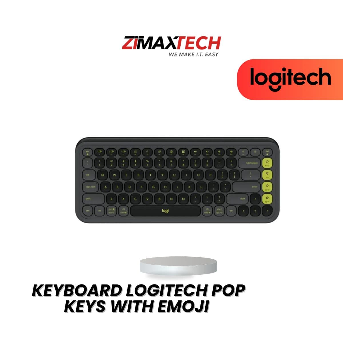 LOGITECH POP KEYS WIRELESS KEYBOARD WITH EMOJI KEYS, BT CONNECTION, GRAPHITE, AND 2 YEARS WARRANTY