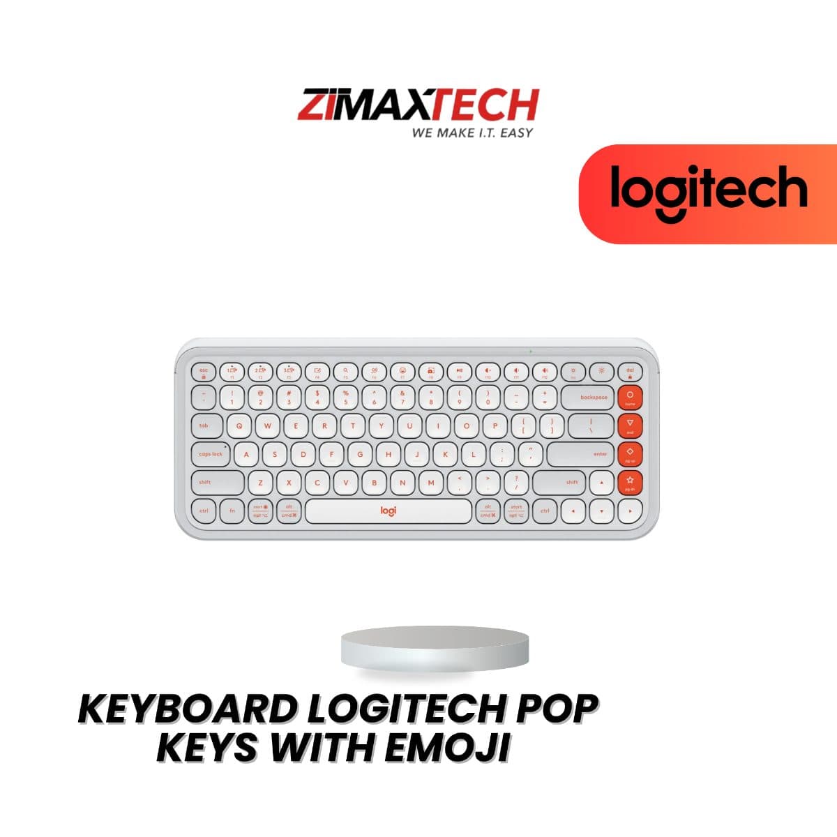 LOGITECH POP KEYS WIRELESS KEYBOARD WITH EMOJI KEYS, BT CONNECTION, OFF WHITE, AND 2 YEARS WARRANTY