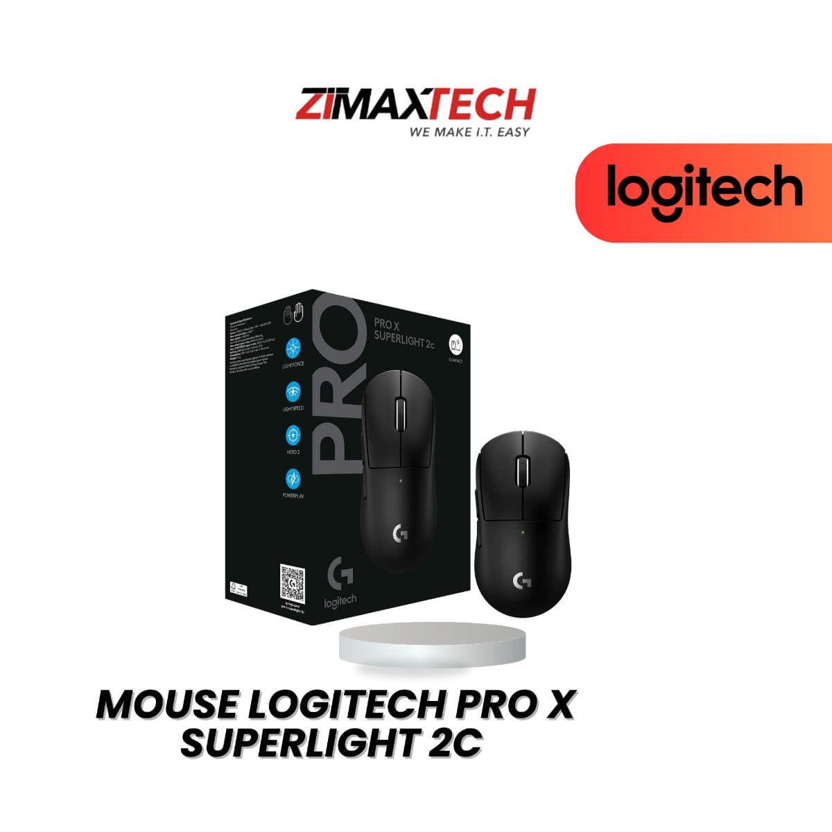 LOGITECH PRO X SUPERLIGHT 2C WIRELESS GAMING MOUSE WITH 44000 DPI, 95H BATTERY LIFE, BLACK, AND 2 YEARS WARRANTY