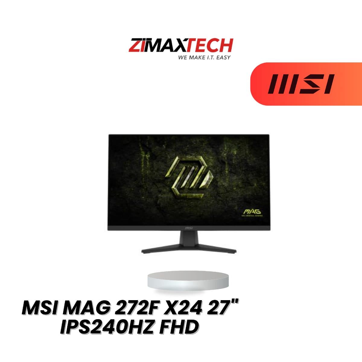 MSI MAG 272F X24 27-INCH FHD IPS GAMING MONITOR WITH 240HZ, 0.05MS GTG, HDR10, HDMI 2.0, DP 1.2, AND 3 YEARS WARRANTY