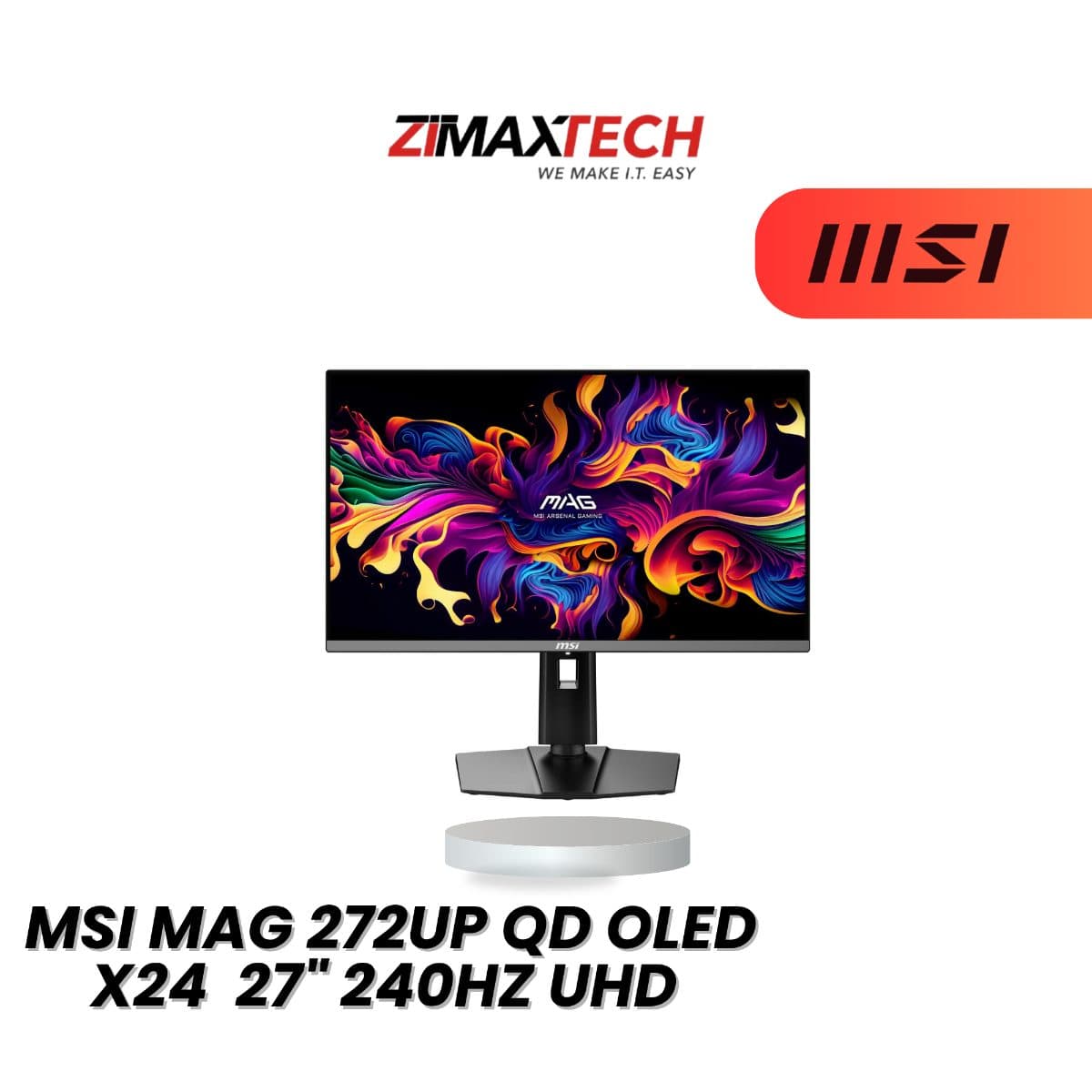 MSI MAG 272UP QD-OLED X24 27-INCH 4K UHD 240HZ QD-OLED GAMING MONITOR WITH 0.03MS GTG AND 3 YEARS BURN-IN WARRANTY