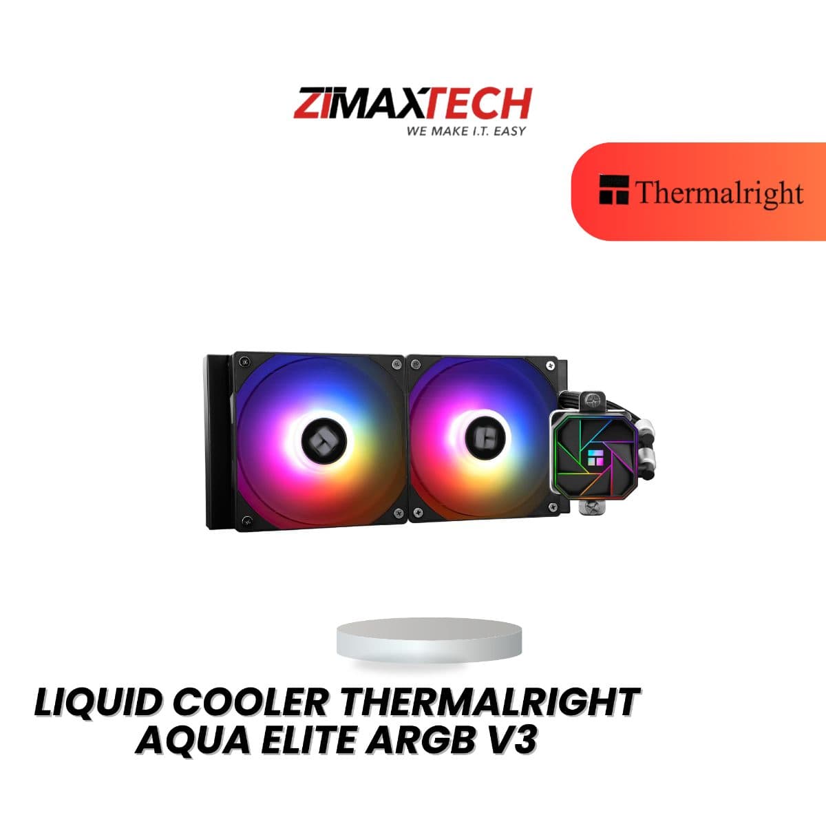 THERMALRIGHT AQUA ELITE ARGB V3 BLACK 240MM LIQUID COOLER WITH 3 YEARS WARRANTY