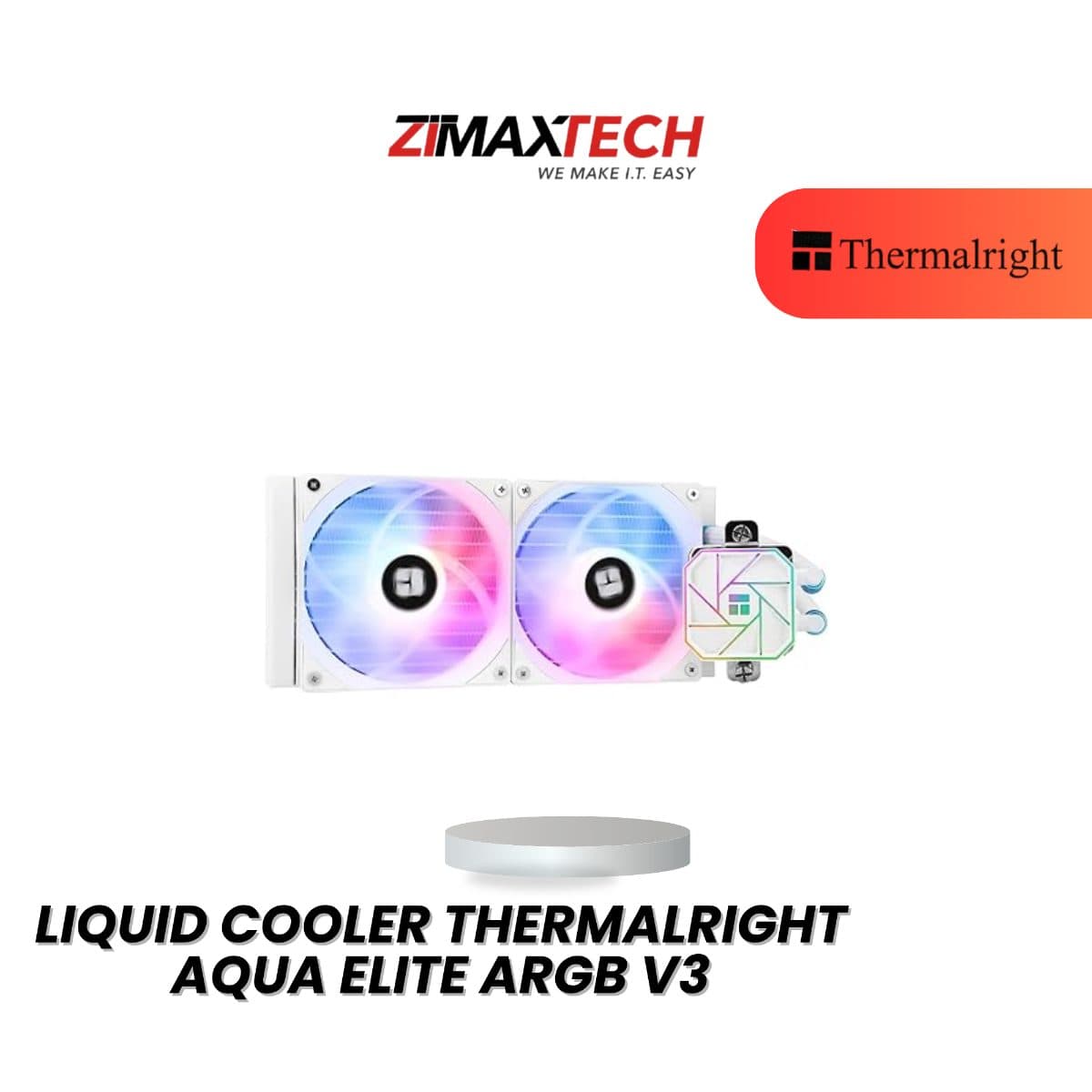 THERMALRIGHT AQUA ELITE ARGB V3 WHITE 240MM LIQUID COOLER WITH 3 YEARS WARRANTY