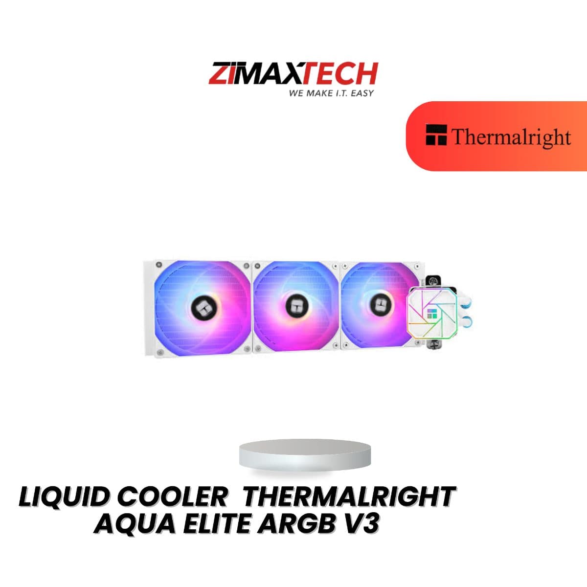 THERMALRIGHT AQUA ELITE ARGB V3 WHITE 360MM LIQUID COOLER WITH 3 YEARS WARRANTY