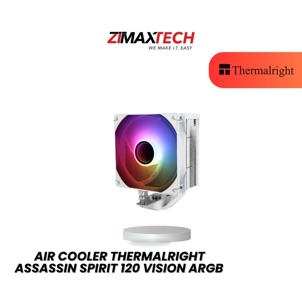THERMALRIGHT ASSASSIN SPIRIT 120 VISION ARGB WHITE AIR COOLER WITH 3 YEARS WARRANTY