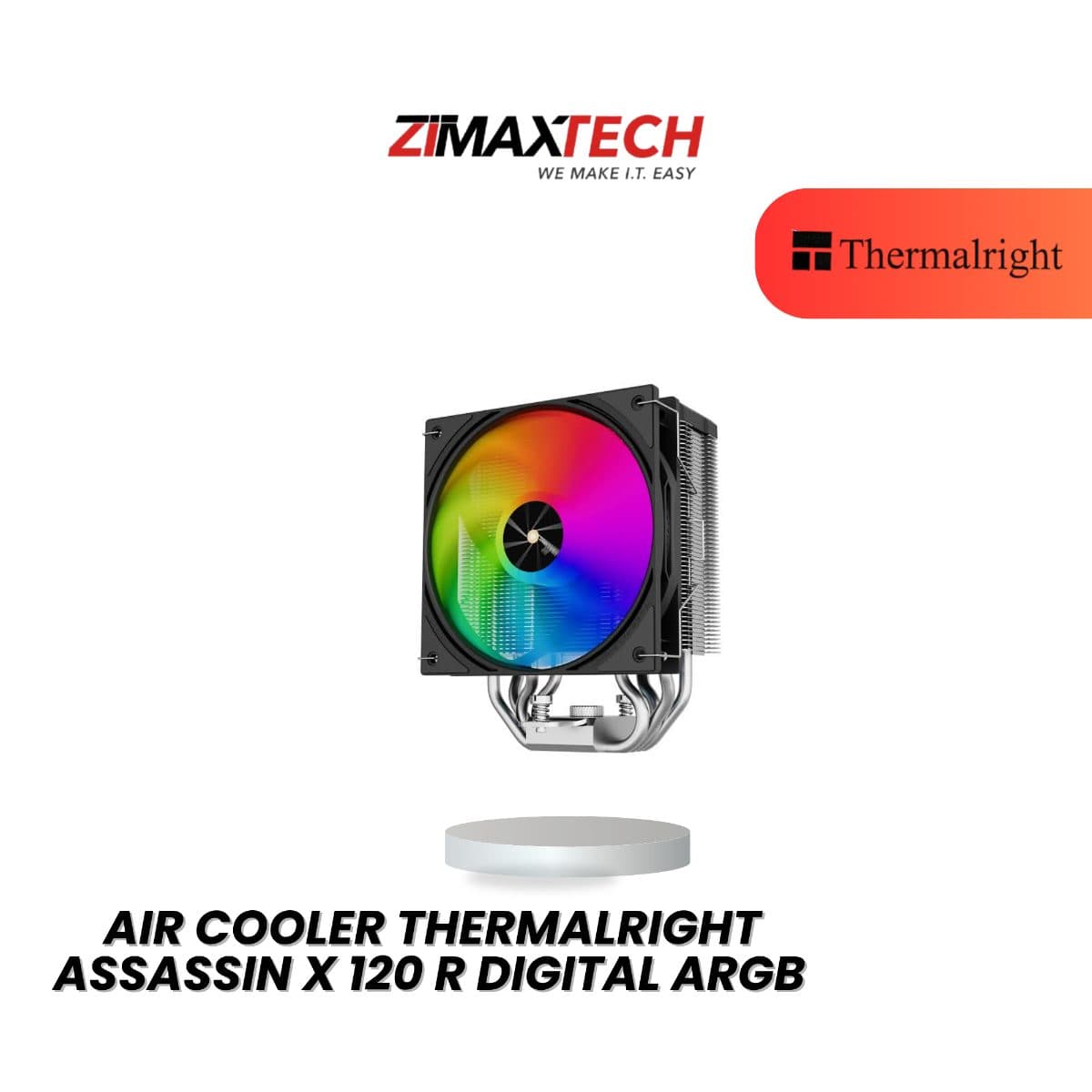 THERMALRIGHT ASSASSIN X 120 R DIGITAL ARGB BLACK AIR COOLER WITH 3 YEARS WARRANTY
